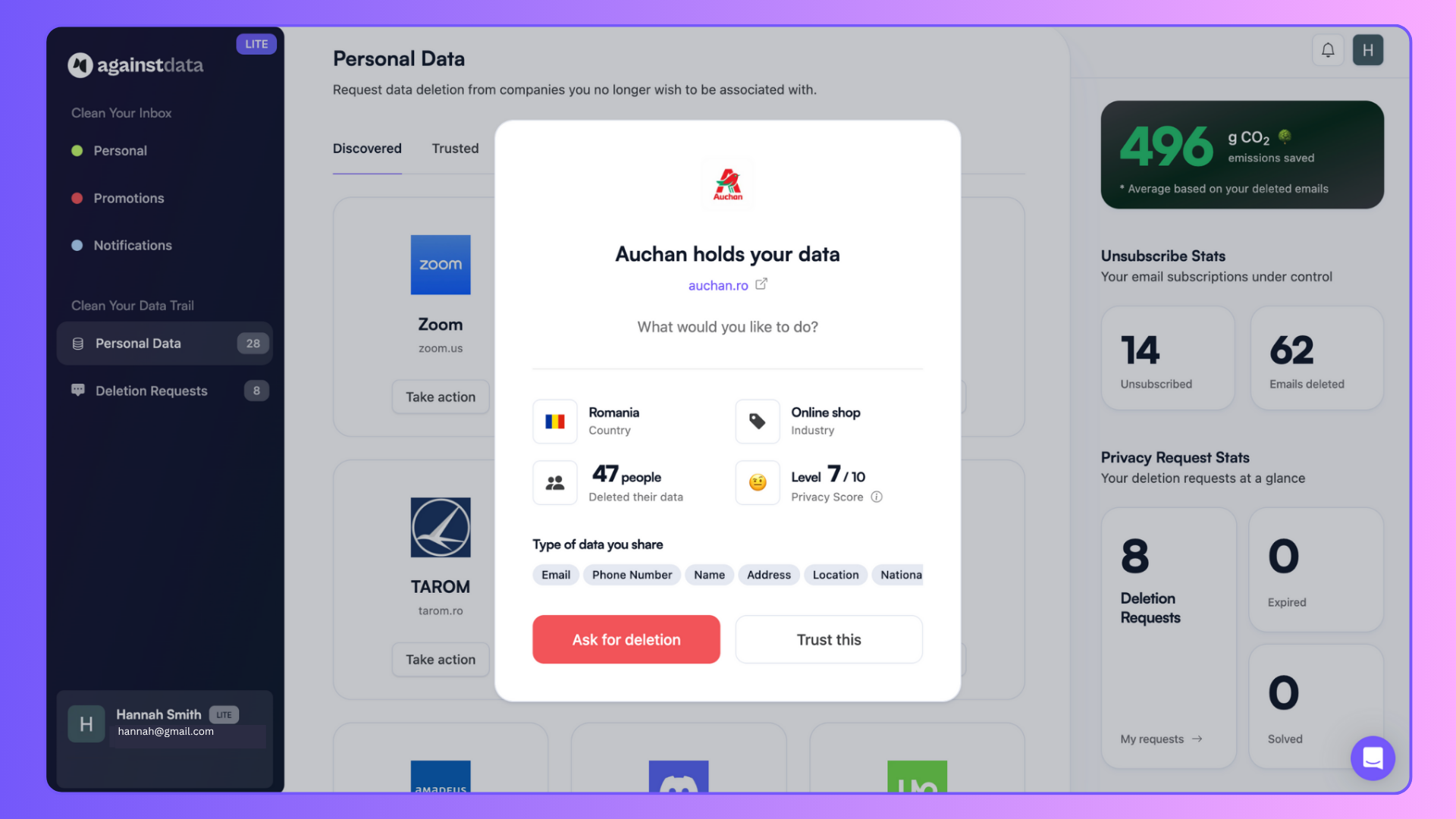 AgainstData App Screenshot