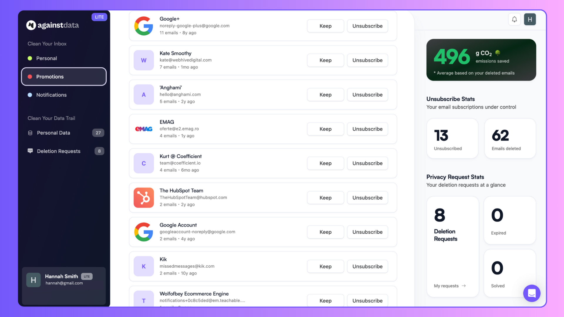 AgainstData App Screenshot