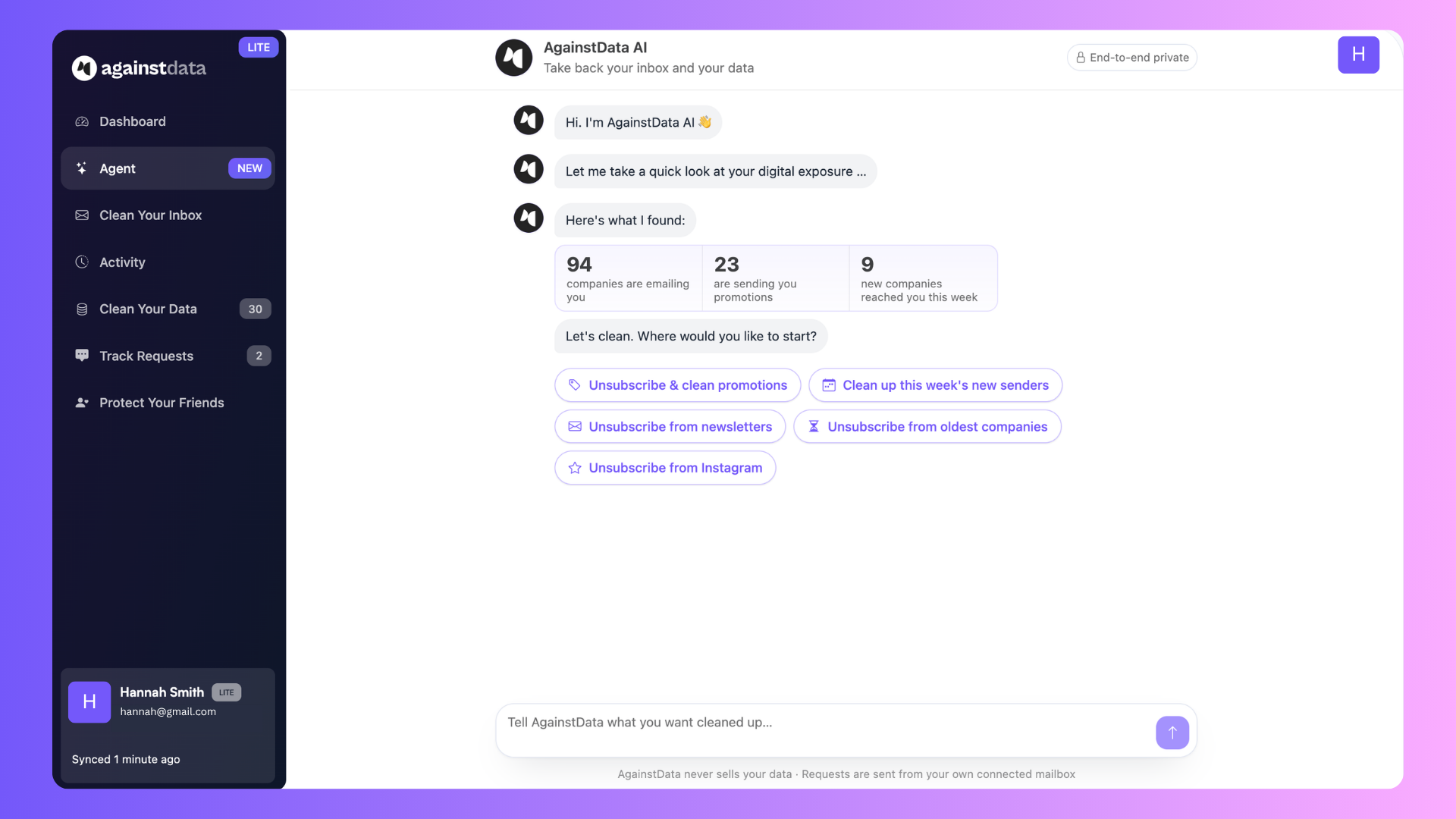 AgainstData AI Agent